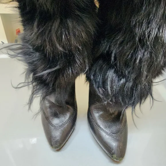 Vero Cuoio Women's Genuine Leather and Fur Knee High Boots, size 38 IT, 8 US - Picture 7 of 12